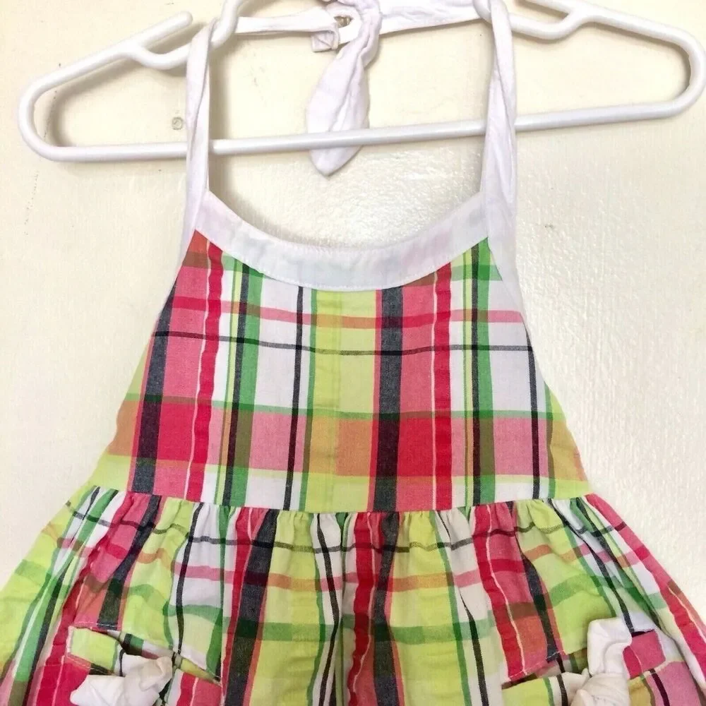 Vintage 2010 Gymboree Dress Plaid Halter Smocked  Preppy Colorful size 3 Toddler